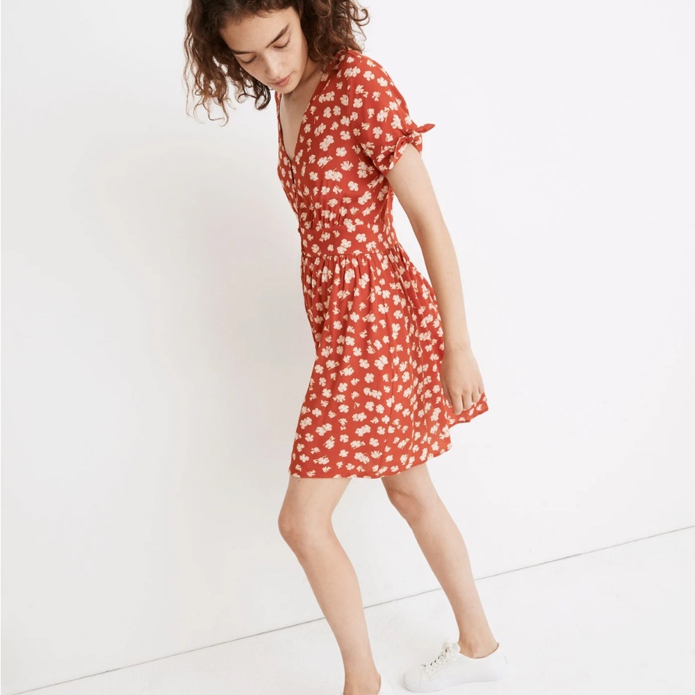 NWT Madewell Button-Front Retro in Happy Hibiscus Dress sz 16 Indie Coquette - Picture 4 of 16